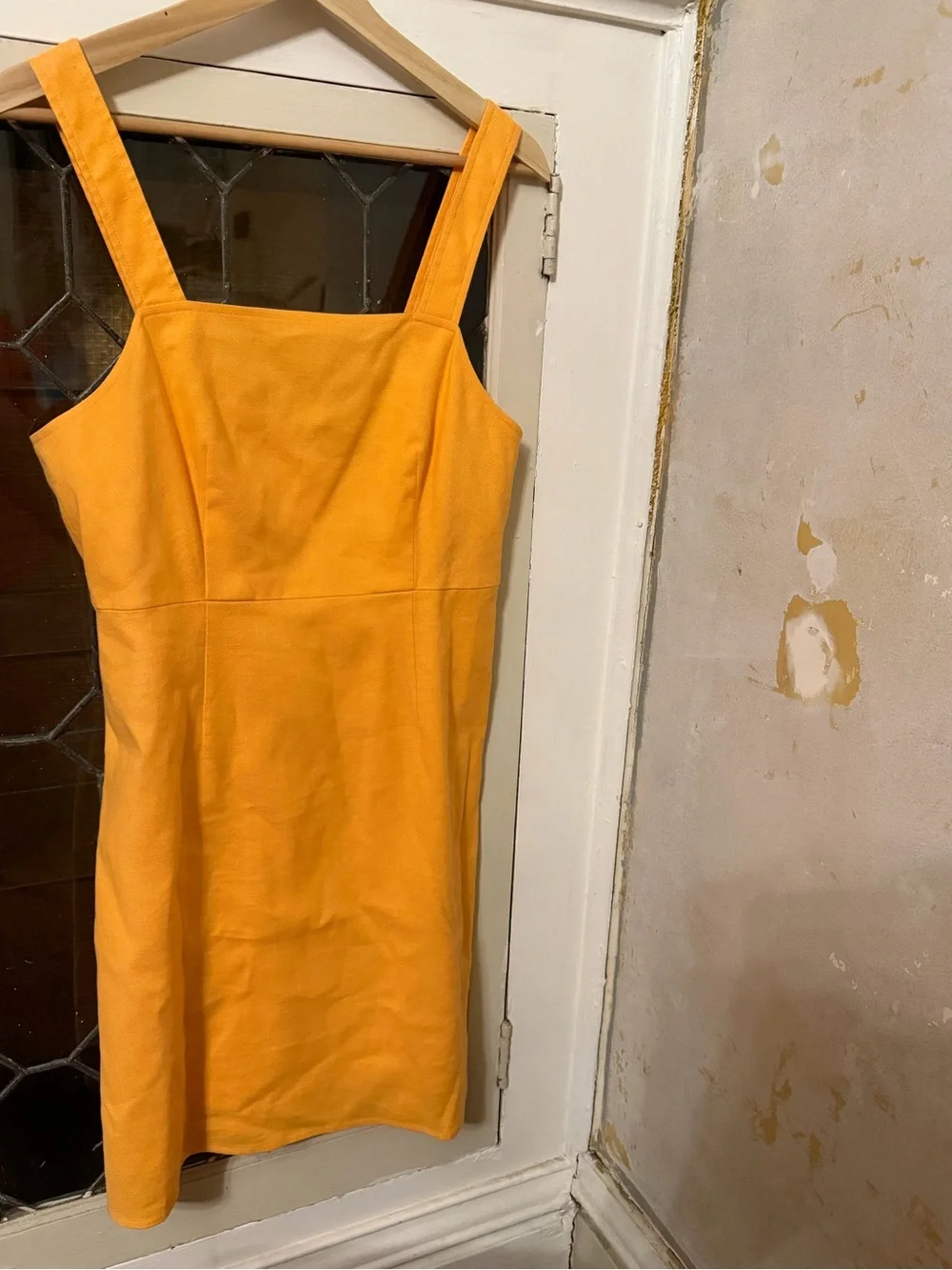 J. Crew Classic Square-Neck Sleeveless Dress in Vibrant Orange